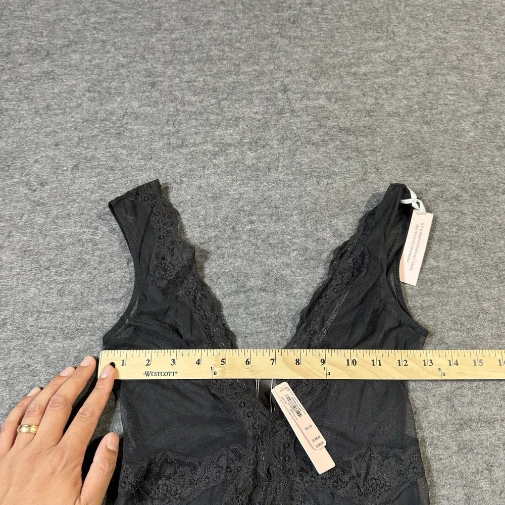 Victoria's Secret NEW Deep V All Lace Bodysuit Size XS Grunge Rave Festival Sexy